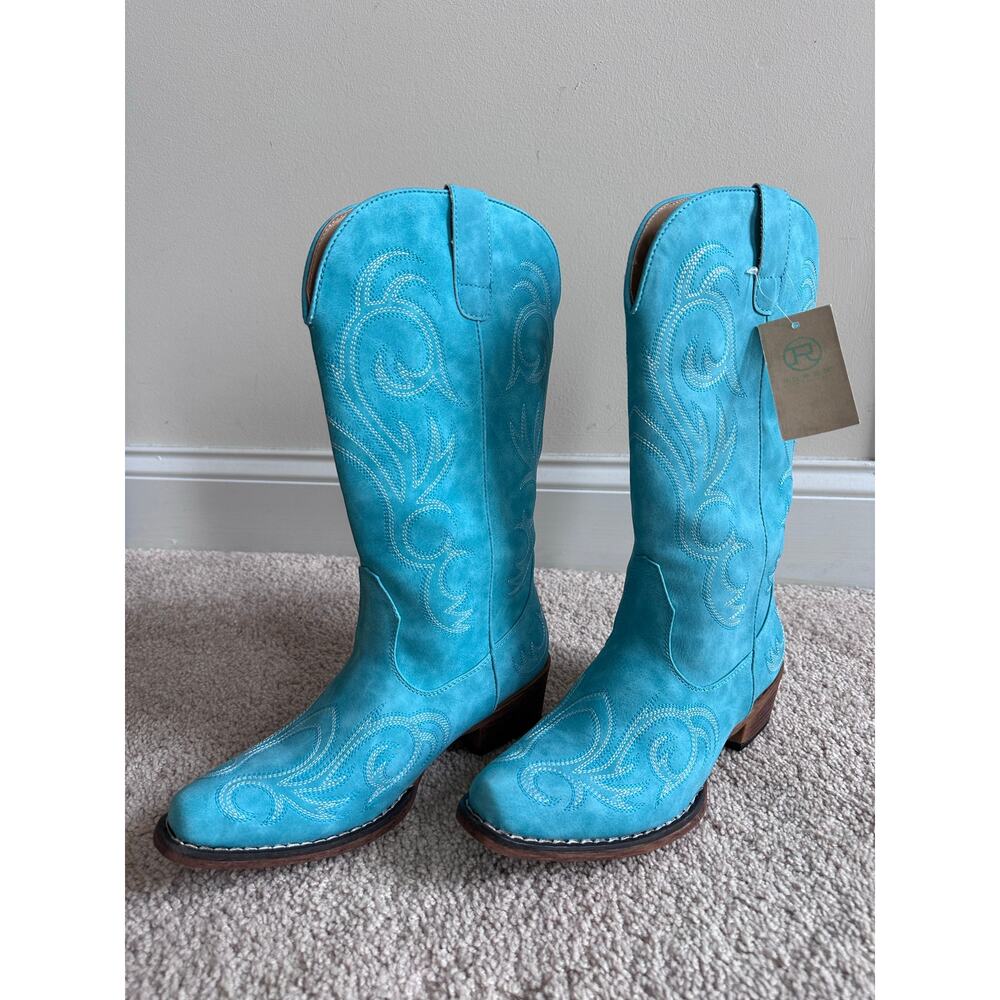 Roper women’s teal cowboy boots, size 8, nwt